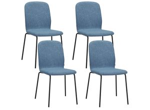 4250263741325 - Albatros Esszimmerstühle 4er Set ENNA blau - stapelbar bequemer Polsterstuhl - Eleganter Küchenstuhl Stuhl Esszimmer oder Esstisch Stuhl Konferenzstuhl  Stückzahl4 FarbeBlau