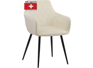 4250263742049 - Esszimmerstühle 1er Set SALO Beige - Modern und Stilvoll bequemer Polsterstuhl - Eleganter Küchenstuhl Stuhl Esszimmer oder Esstisch Stuhl im Retro-Look