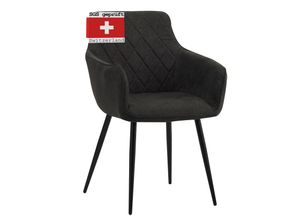 4250263742087 - Esszimmerstühle 1er Set SILA Schwarz - Modern und Stilvoll bequemer Polsterstuhl - Eleganter Küchenstuhl Stuhl Esszimmer oder Esstisch