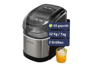 4250263742162 - Sommertal Eiswürfelmaschine EM12C - Ice Maker mit schneller Eisherstellung ab 6 Minuten 12kg pro Tag 2 Würfelgrößen mit Schaufel & Entnahmekorb - Eiswürfelbereiter Eiswürfelmaschine klein