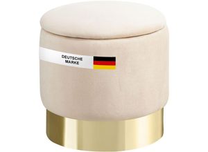 4250263742186 - Hocker mit Stauraum Nizza Sitzhocker mit Stauraum Modernes Design Edler Samt-Bezug Sitztruhe Sitzbank mit Stauraum – optimal als Fußhocker Hocker