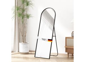 4250263742858 - Albatros Ganzkörperspiegel – Bogen Spiegel mit schwarzem Rahmen - Standspiegel oder großer Wandspiegel im modernen Design 150 x 50 cm groß – hochwertiges und nachhaltiges Glas