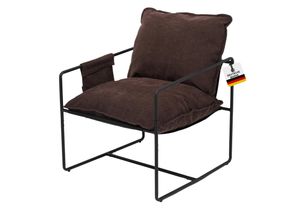 4250263743503 - Albatros Designer Vintage Sessel Breston hochwertiger Stoff Bezug in Braun sehr bequem Relaxsessel Loungesessel für Wohnzimmer Schlafzimmer oder als Fernsehsessel