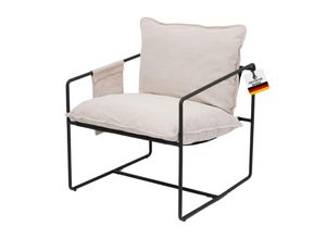 4250263743510 - Albatros Designer Vintage Sessel Breston hochwertiger Stoff Bezug in Beige sehr bequem Relaxsessel Loungesessel für Wohnzimmer Schlafzimmer oder als Fernsehsessel