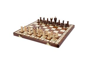 4250263780591 - Albatros Schachspiel Holz ROYAL Handgefertigt und Kompakt 36 x 36cm Königshöhe 65mm-Edles Schach-Brett Holz Hochwertig inklusive Holz Schachfiguren - Gefertigt in EU - Chess Board Full Set