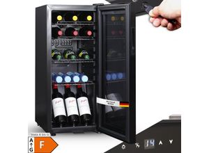 4250263782267 - Sommertal Kühlschrank GK 60– Leiser Getränkekühlschrank mit LED Touchscreen & Schloss kleiner Flaschenkühlschrank schwarz 60L