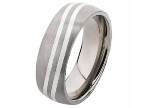 4250269316589 - Partnerring FIRETTI Schmuck Geschenk LIEBE Titan Fingerringe Gr 23 ohne Zirkonia Titan-Silber 925 (Sterlingsilber) 8 mm silberfarben (titanfarben silberfarben) mit oder ohne Zirkonia (synth)
