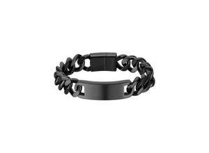 4250269362722 - ID Armband FIRETTI Schmuck Geschenk Armkette Panzerkette Anlass Geburtstag Weihnachten Armbänder Gr Edelstahl schwarz Firetti