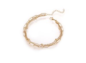 4250269363736 - Fußkette KINGKA Schmuck Geschenk Layering Fußkettchen Gr Edelstahl goldfarben (gelbgoldfarben)