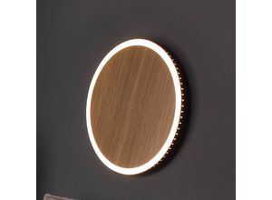 4250294316240 - - led Deckenleuchte moon für Wand & Decke Holzoptik 3 Stufen dimmbar Ø50cm