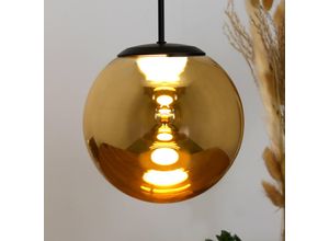 4250294323507 - LED-Hängeleuchte Altaïr goldfarben Ø 15 cm Glas 3000 K