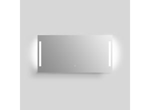 4250312123416 - LED-Lichtspiegel WELLTIME Plaza siber matt B120cm H60cm T24cm Aluminium glasspiegel Spiegel mit Lichtfarbenwechsler und Dimmschalter in verschiedenen Größen