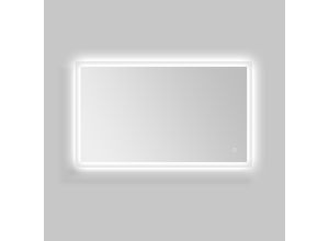 4250312123478 - LED-Lichtspiegel WELLTIME Harmony siber matt B100cm H60cm T24cm Aluminium glasspiegel Spiegel mit Lichtfarbenwechsler und Dimmschalter in verschiedenen Größen