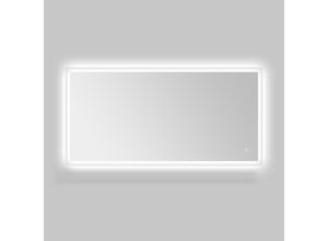 4250312123492 - LED-Lichtspiegel WELLTIME Harmony siber matt B120cm H60cm T24cm Aluminium glasspiegel Spiegel mit Lichtfarbenwechsler und Dimmschalter in verschiedenen Größen