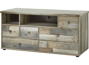 4250314530816 - TV-Board INNOSTYLE BONANZA Sideboards Gr B H T 130 cm x 61 cm x 52 cm 4 braun TV-Lowboards 4 Schubladen 1 Klappe 2 Fächer Kabeldurchlass ABS Kantenschutz