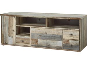 4250314530823 - TV-Board INNOSTYLE BONANZA Sideboards Gr B H T 162 cm x 61 cm x 52 cm 3 braun TV-Lowboards 1 Holztür 3 Schubladen Klappe Fächer 2 Kabeldurchlässe