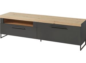 4250314560578 - Lowboard INNOSTYLE Loft Two Sideboards Gr B H T 192 cm x 55 cm x 44 cm Holzwerkstoff graphitfarben (Korpus)  MDF graphitfarben (Front) grau (graphitfarben) Lowboards Breite 192 cm 1 Klappe offenes Fach Schubkasten