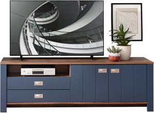 4250314561544 - Lowboard INNOSTYLE DIJON Sideboards Gr B H T 194 cm x 63 cm x 45 cm 2 blau Lowboards 2 türig 5 Fächer 4 Schubladen Einlegeböden 1 Kabeldurchlass