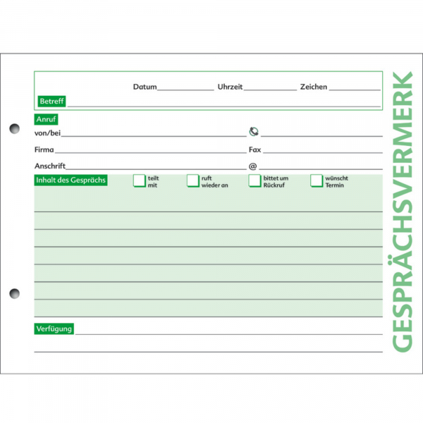 4250340510141 - Gesprächsvermerk H18NL A5 quer ws 100Bl 4250340510141 100 Blatt