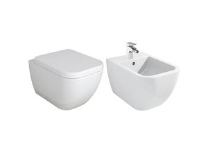 4250347321337 - Komplettset Wand-Hänge-WC CH101 + Bidet BH101 inkl Bidetarmatur - Bernstein