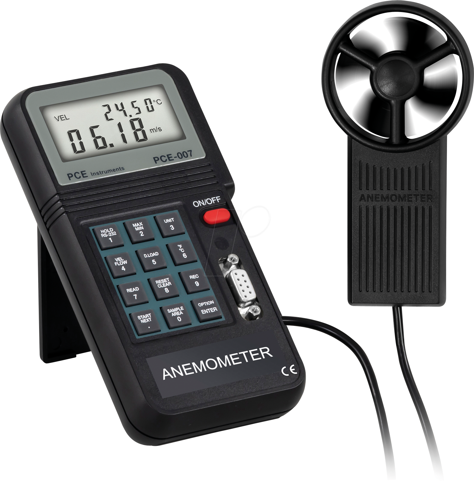 4250348700117 - Pce Instruments - Anemometer PCE-007 mit Datenspeicher und Software