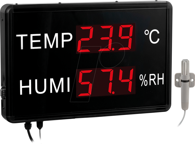 4250348719577 - Pce Instruments - Temperaturanzeige pce-g 2 für Temperatur und Luftfeuchte   55 mm Ziffernhöhe   bis zu 30 m ablesbar   externer Sensor