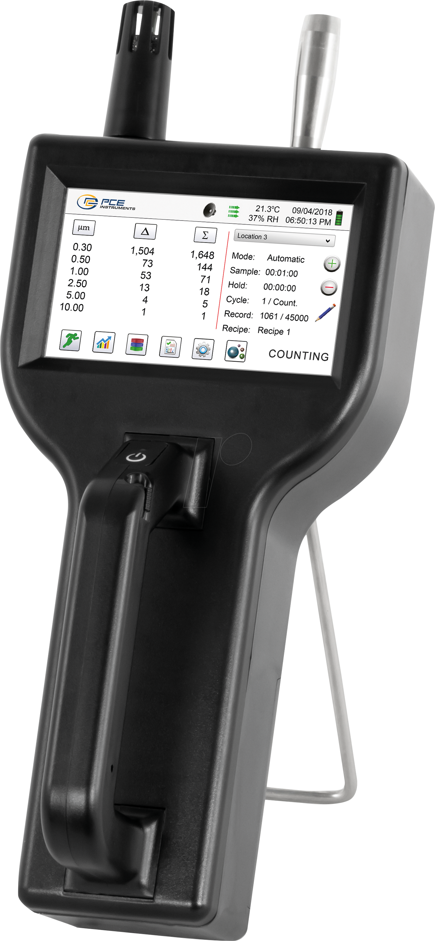 4250348720344 - Partikelzähler PCE-PQC 11EU bis 25µm ISO 14644-1 EU GMP Anh I FS 209E