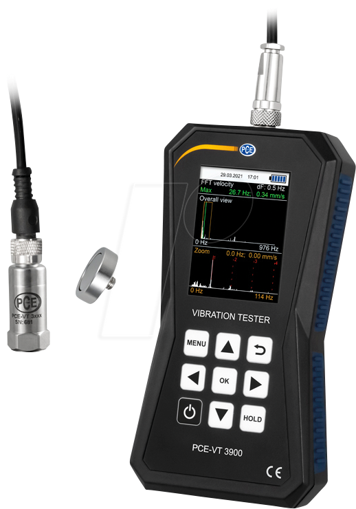 4250348727367 - Instruments Vibrationsmessgerät PCE-VT 3900 inkl FFT Analyse Routenmessung Drehzahl 600 … 50000 RPM ISO 10816-3