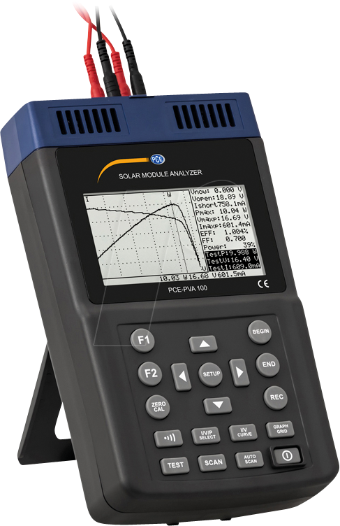 4250348728395 - Instruments PCE-PVA 100 Solarmessgerät 0-12 A DC USB Datenspeicher für 100 gemessene Kennlinien 48 LC Display