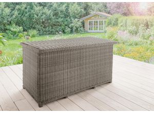 4250352521050 - Kissenbox DESTINY CASA grau B175cm H90cm T86cm Aluminium Geflecht Polyrattan Aufbewahrungsboxen Polyrattan Deckel mit Gasdruckfeder inkl Inlett mit Reißverschluß