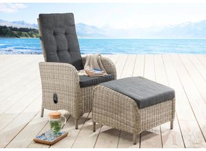 4250352524099 - Sessel PALMA CASA  Polyrattan Hochlehner stufenlos verstellbar mit Fuß