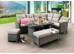 4250352524372 - Gartenlounge-Set SANTA PONSA DE LUXE  Ecklounge 1 Tisch 140x80x66 cm