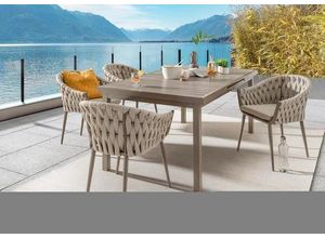 4250352527595 - Garten-Essgruppe MOLINO IMOLA  Aluminium 4 Sessel taupe