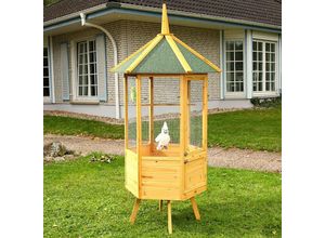 4250357315647 - - Vogelvoliere Voliere Vogelkäfig xxl 6-Eck Vogelhaus Vogel Käfig Haus Holz