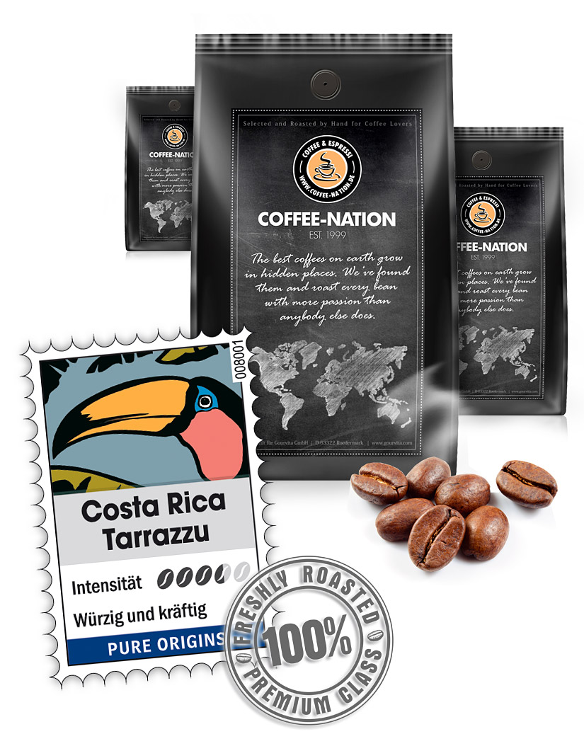 4250363601116 - Kaffee COSTA RICA TARRAZZU von Coffee-Nation 1000g Bohnen