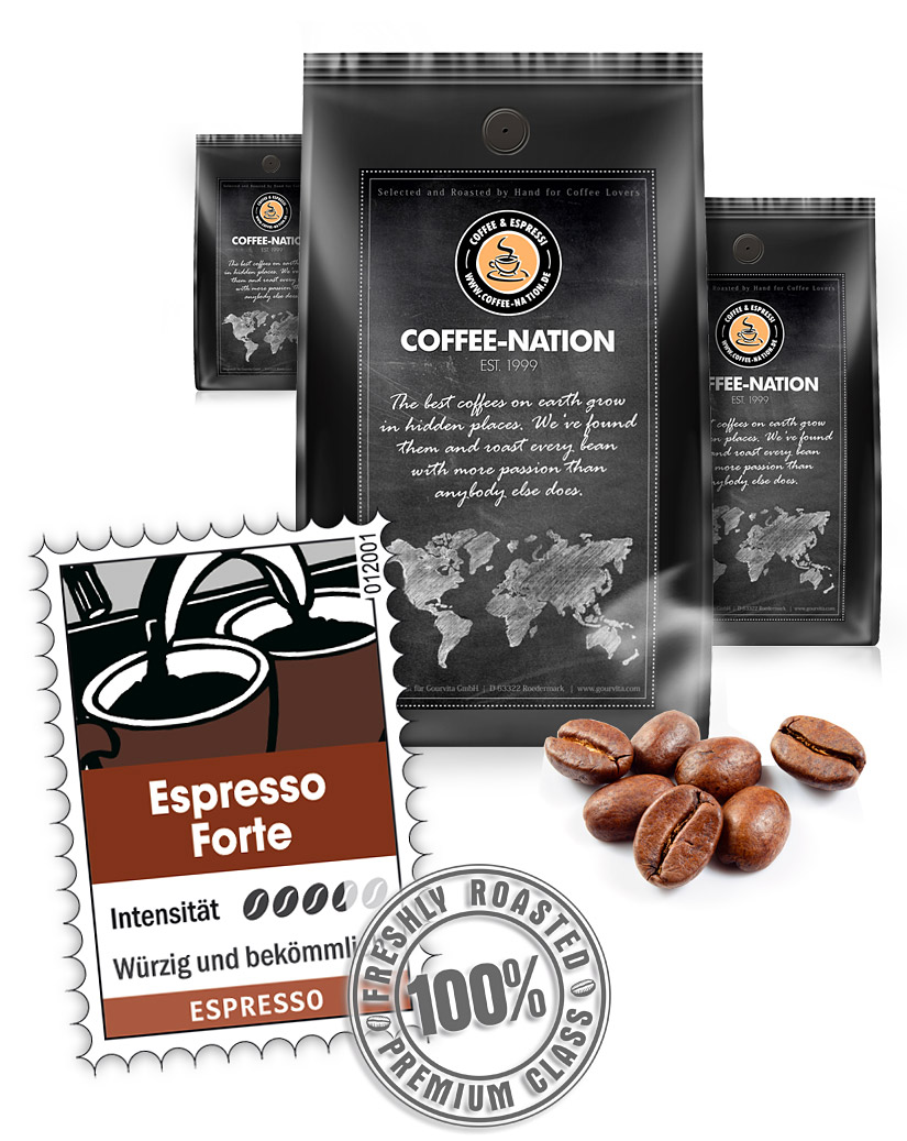 4250363601185 - Kaffee ESPRESSO FORTE von Coffee-Nation 1000g Bohnen 4250363601185 - Kaffee ESPRESSO FORTE von Coffee-Nation 1000g Bohnen