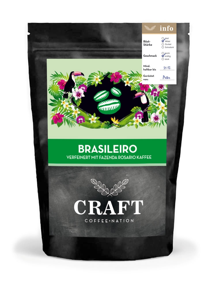 4250363618886 - Kaffee CRAFT Brasileiro von Coffee-Nation 250g Bohnen