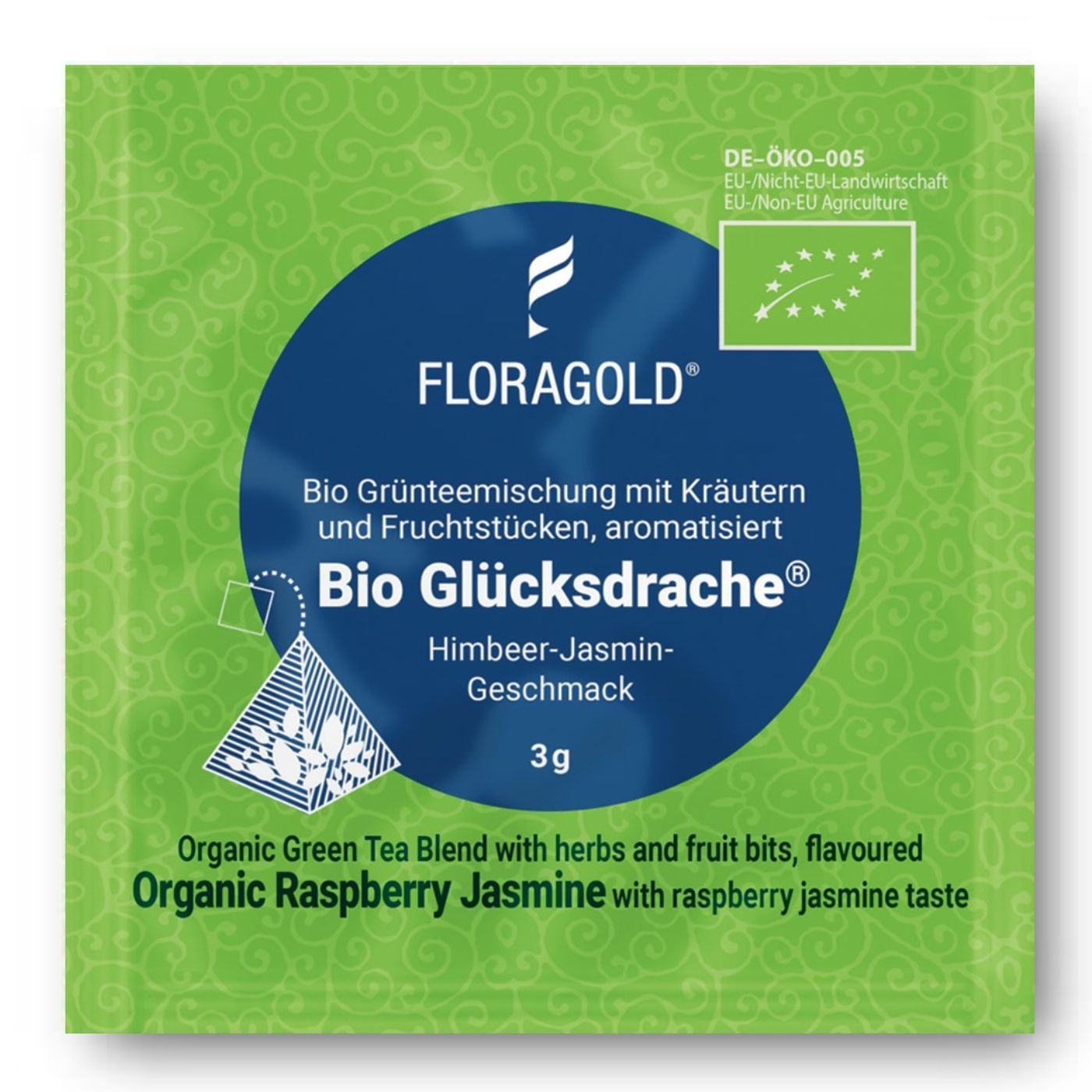 4250363621367 - Floragold Bio Grüntee Glücksdrache® 100 Pyramidenbeutel (MHD 30062025) 4250363621367 - Floragold Bio Grüntee Glücksdrache® 100 Pyramidenbeutel (MHD 30062025)