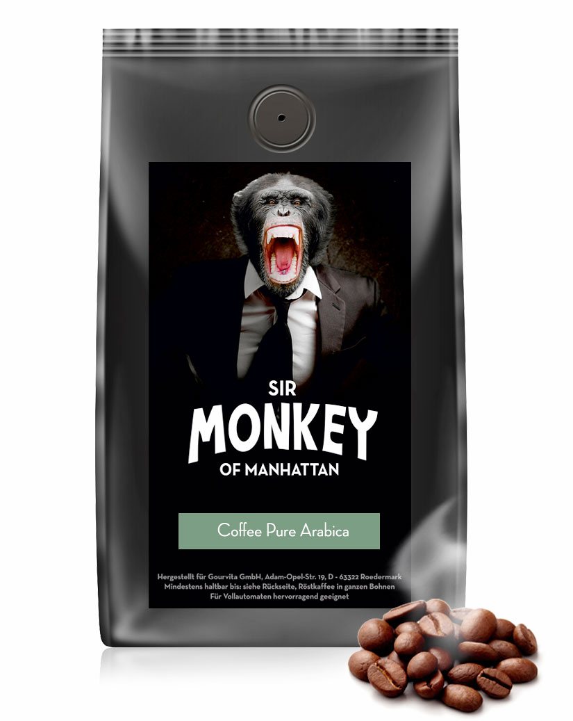 4250363622586 - Kaffee COFFEE PURE ARABICA von Sir Monkey of Manhattan 500g Bohnen