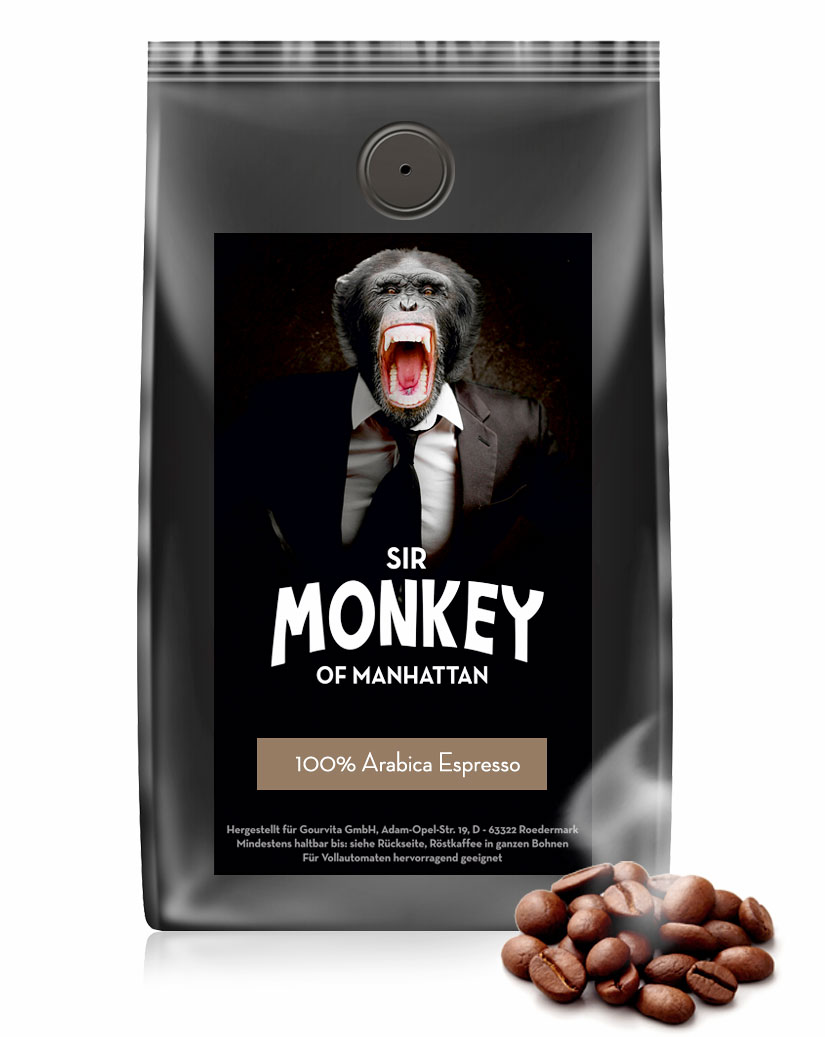 4250363622678 - Kaffee 100% ARABICA ESPRESSO von Sir Monkey of Manhattan 500g Bohnen