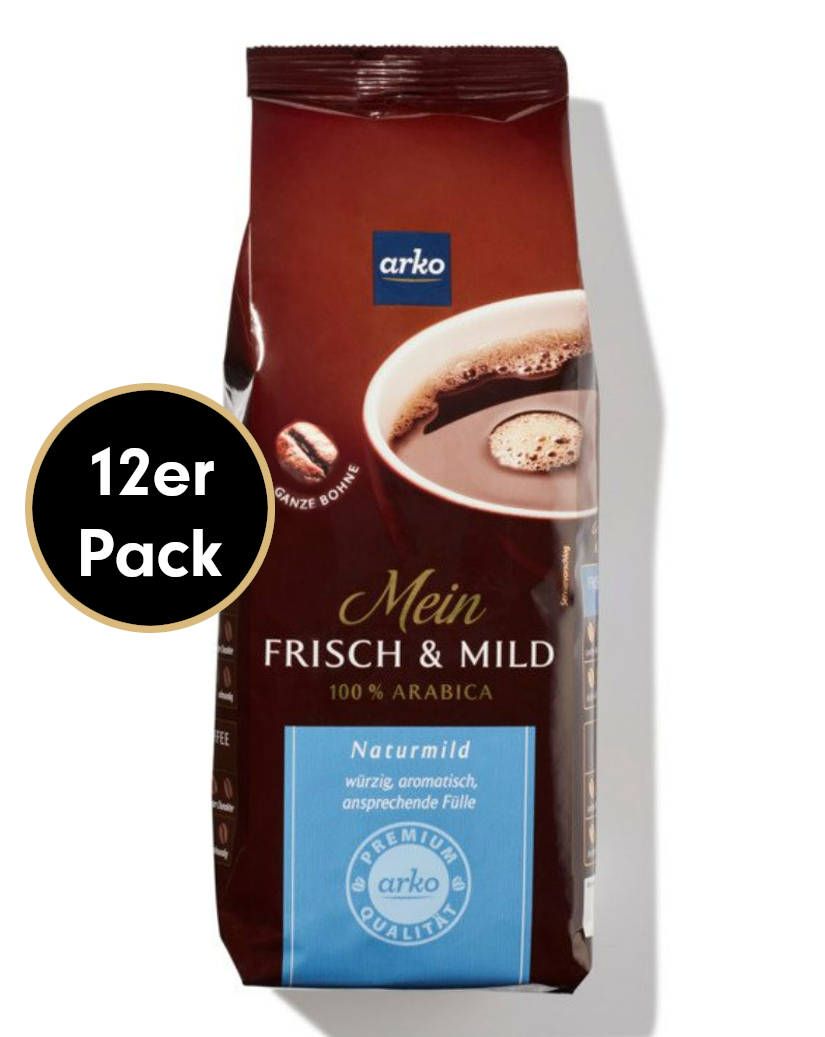 4250363624177 - Kaffee-Sparpaket FRISCH & MILD naturmild von arko 12x500g Bohnen