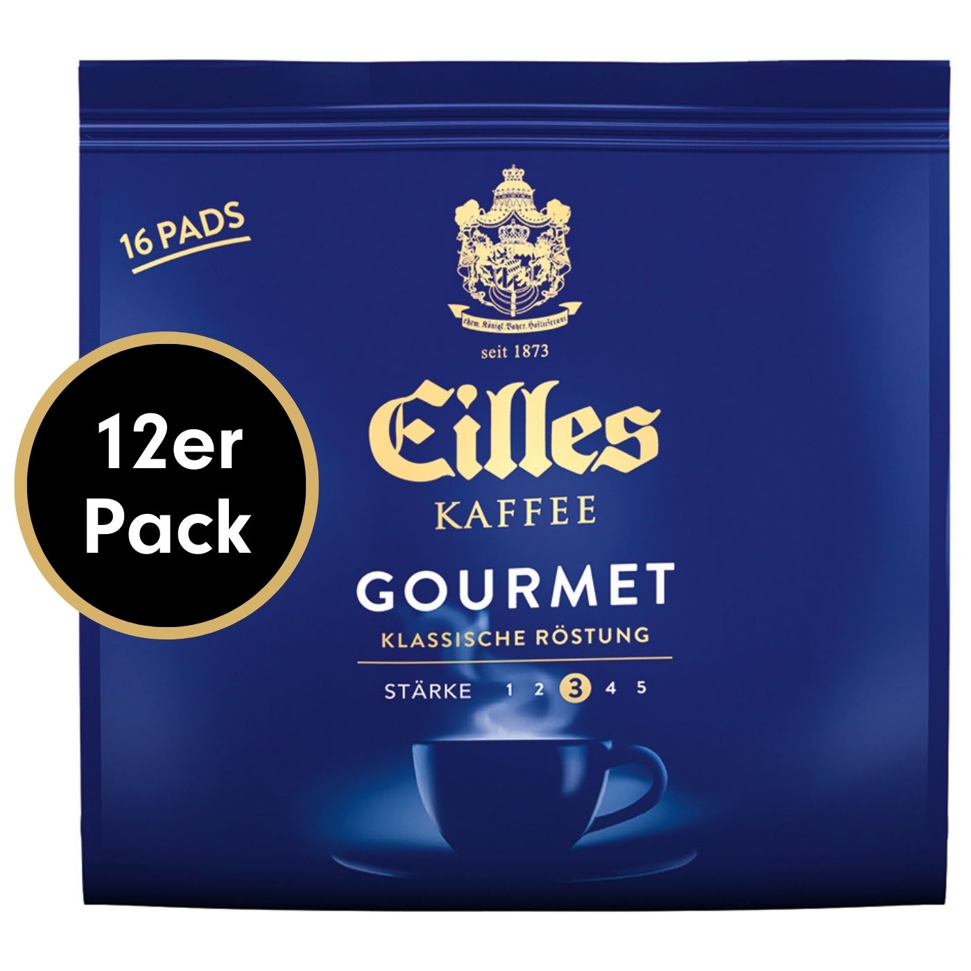 4250363624542 - EILLES KAFFEE Gourmet Kaffeepads Sparparket 12x16 Stück