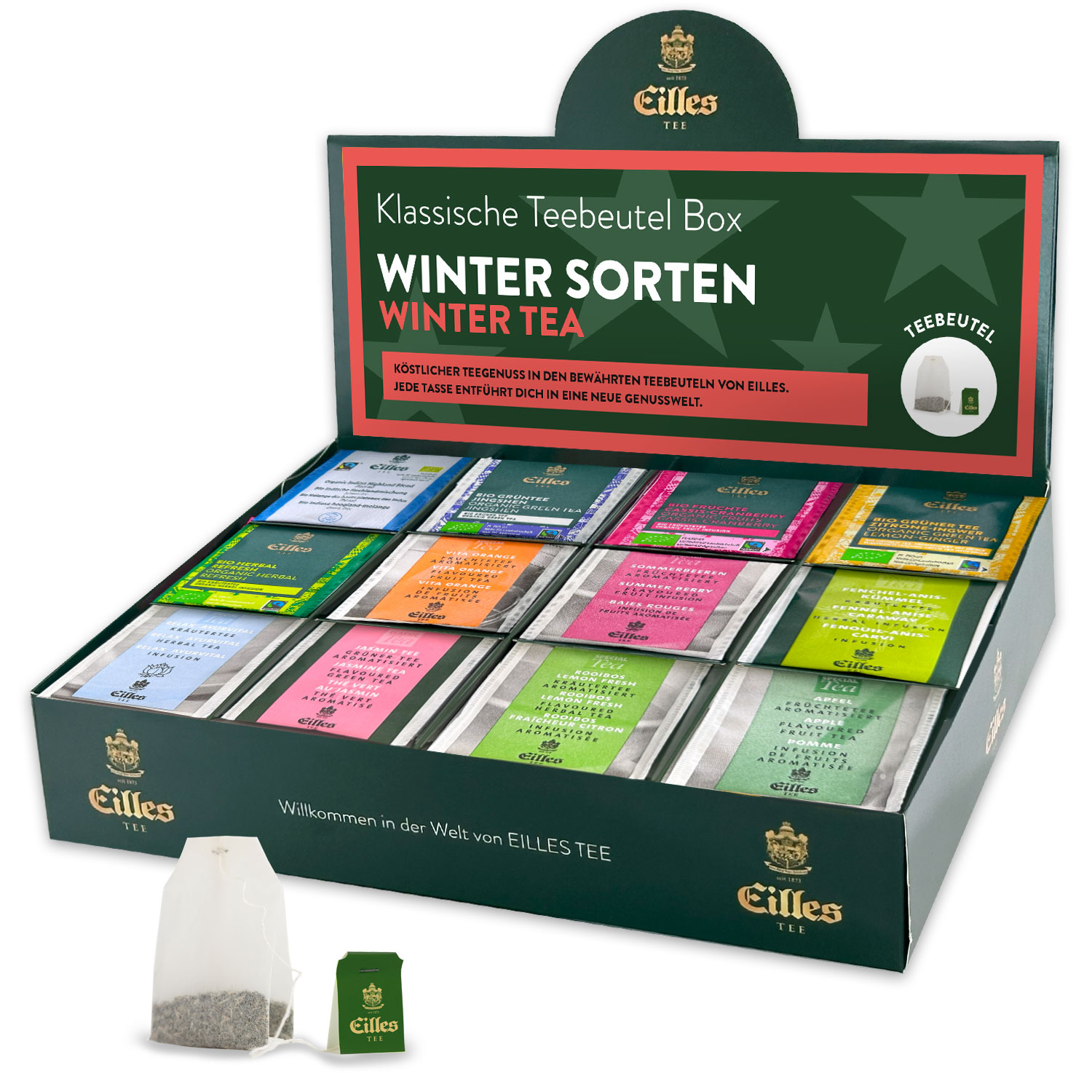 4250363626195 - WINTER Mischbox mit 12 Sorten EILLES Teebeutel für die festliche Jahreszeit