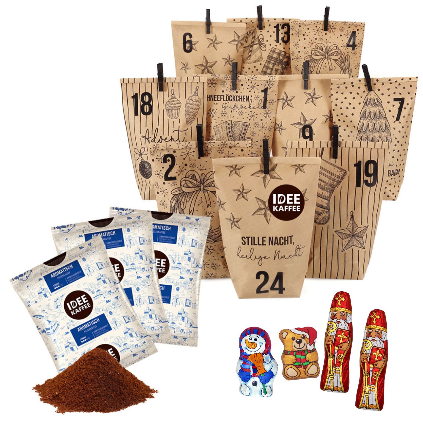 4250363626379 - Adventskalender IDEE Kaffee und mit feiner Schokolade zum Selbstbasteln