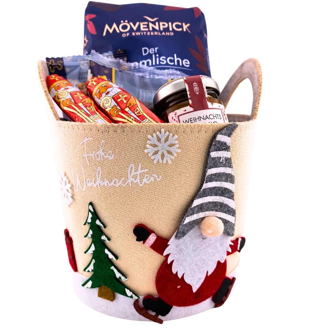 4250363626485 - HUCKEPÄCKCHEN Kaffeezeit weihnachtliche Tragetasche mit Kaffeebohnen und weihnachtlichen Leckereien