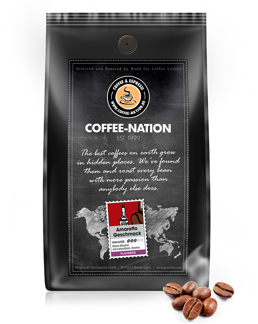 4250363627826 - Kaffee AMARETTO aromatisiert von Coffee-Nation 500g Bohnen