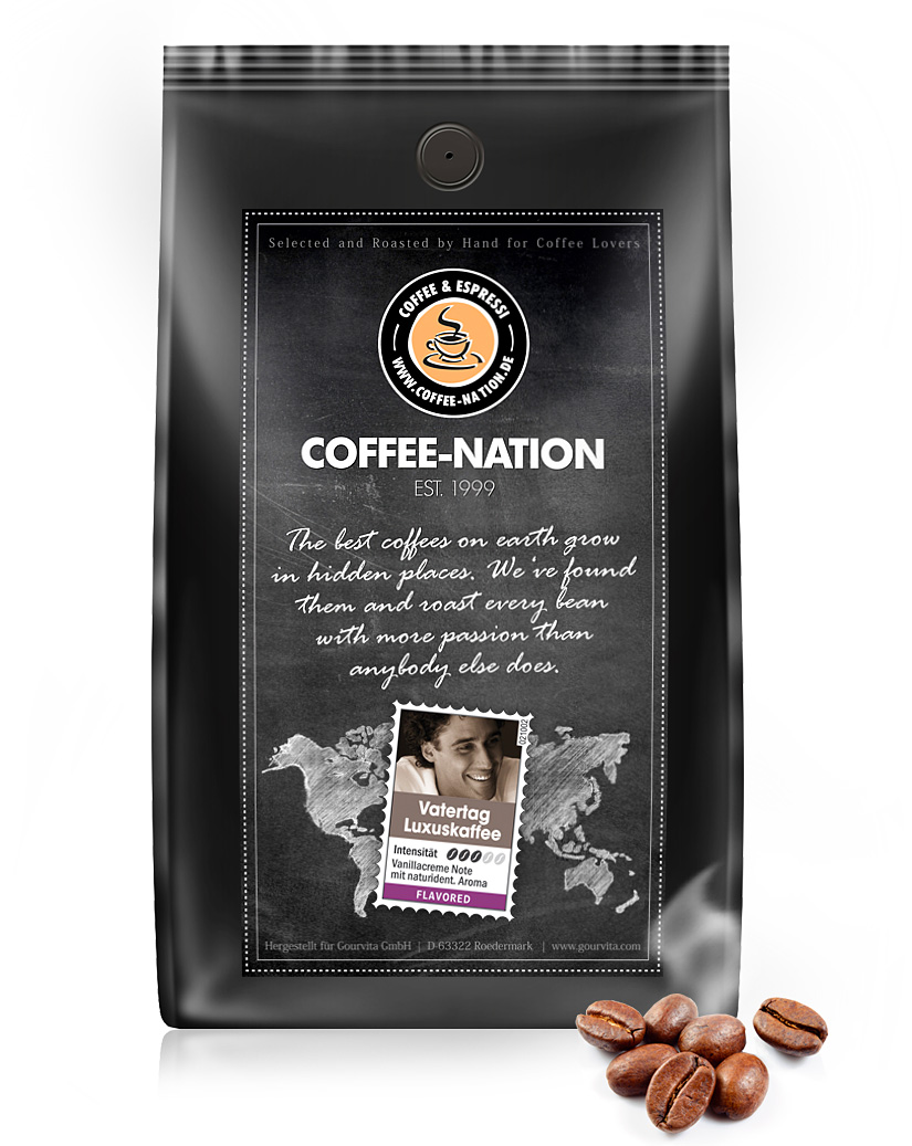 4250363627901 - Kaffee VATERTAG LUXUSKAFFEE aromatisiert von Coffee-Nation 500g Bohnen