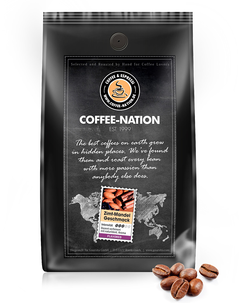 4250363628038 - Kaffee ZIMT-MANDEL aromatisiert von Coffee-Nation 500g Bohnen