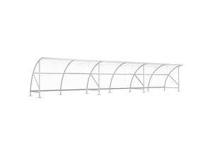 4250366540986 - Fahrradüberdachung aus Polycarbonat BxT 12350 x 2100 mm silber