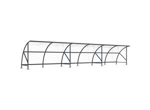 4250366540993 - Fahrradüberdachung aus Polycarbonat BxT 12350 x 2100 mm anthrazitgrau RAL 7016